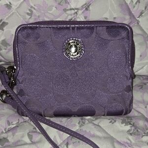 Coach Purple Wristlet Clutch